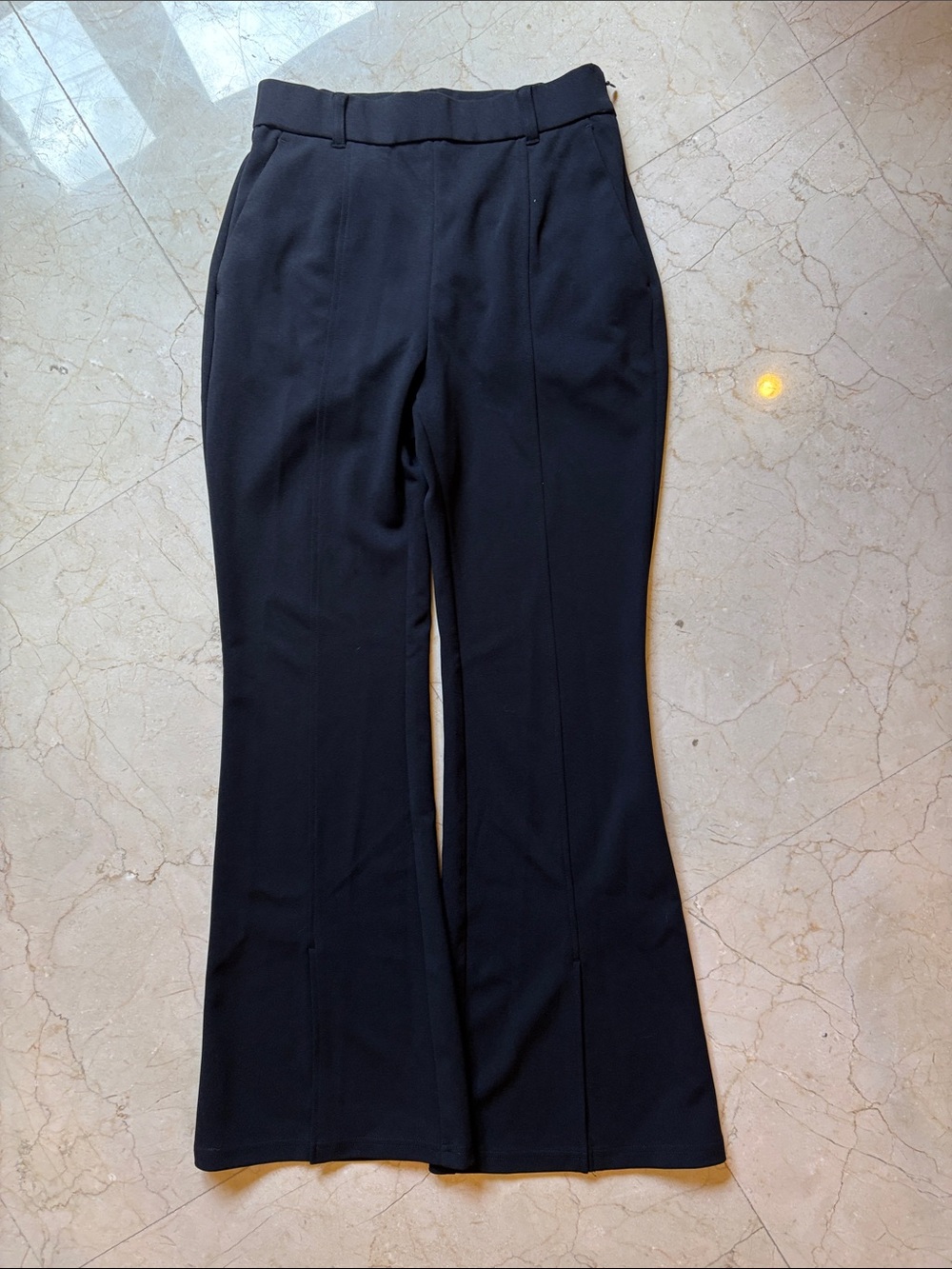 High-Rise Black Flared Dress Pants